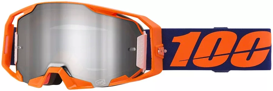 100% ARmatic Neon Orange Mirror Goggles with 3D Lens & Quick-Release System