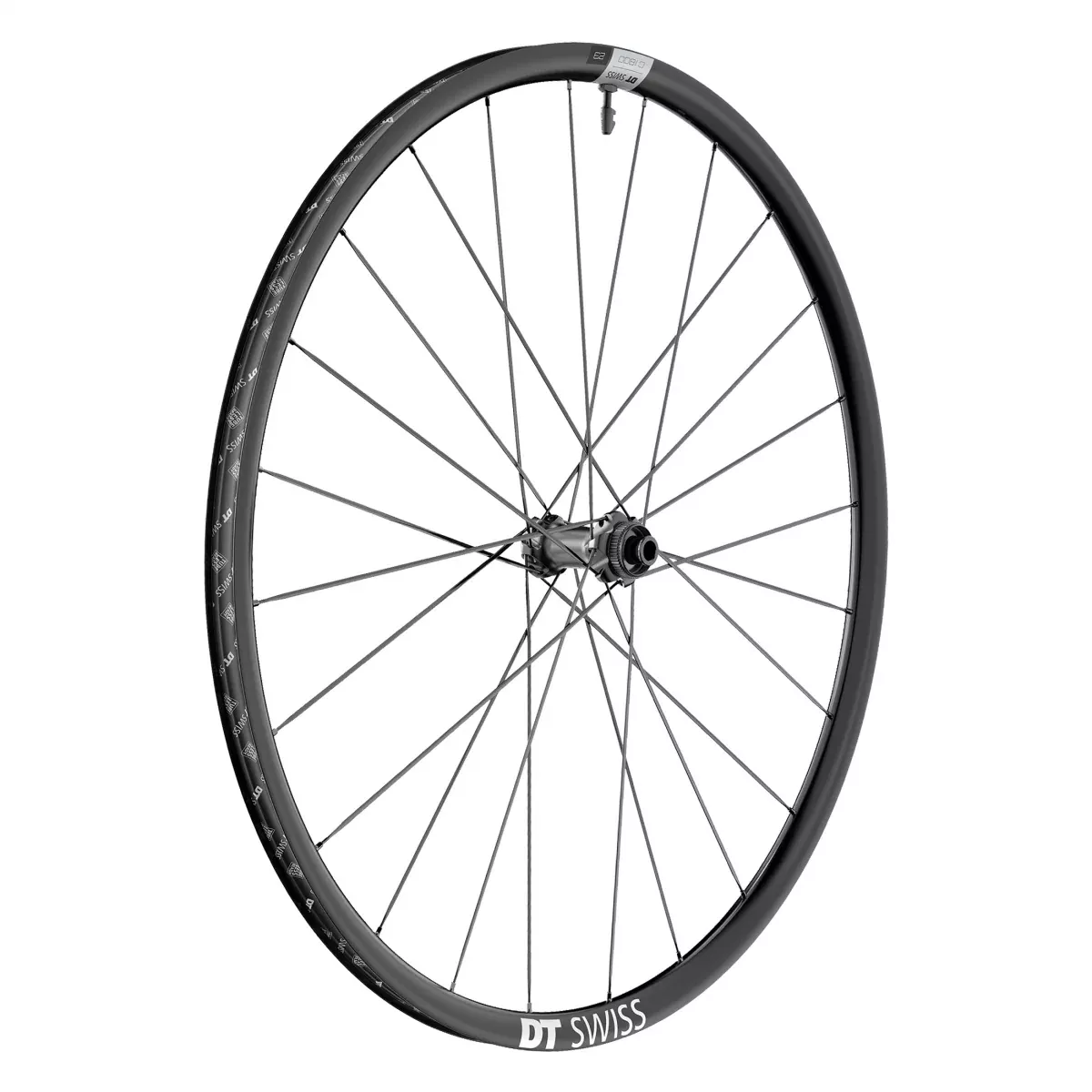 dt-swiss-700c-c-1800-spline-c-1800-spline-23-disc-cross-road-front-bicycle-wheel DT Swiss 700C C 1800 Spline C 1800 Spline 23 Disc Cross Road Front Bicycle Wheel, Black Double Wall Rim, 24 Spoke