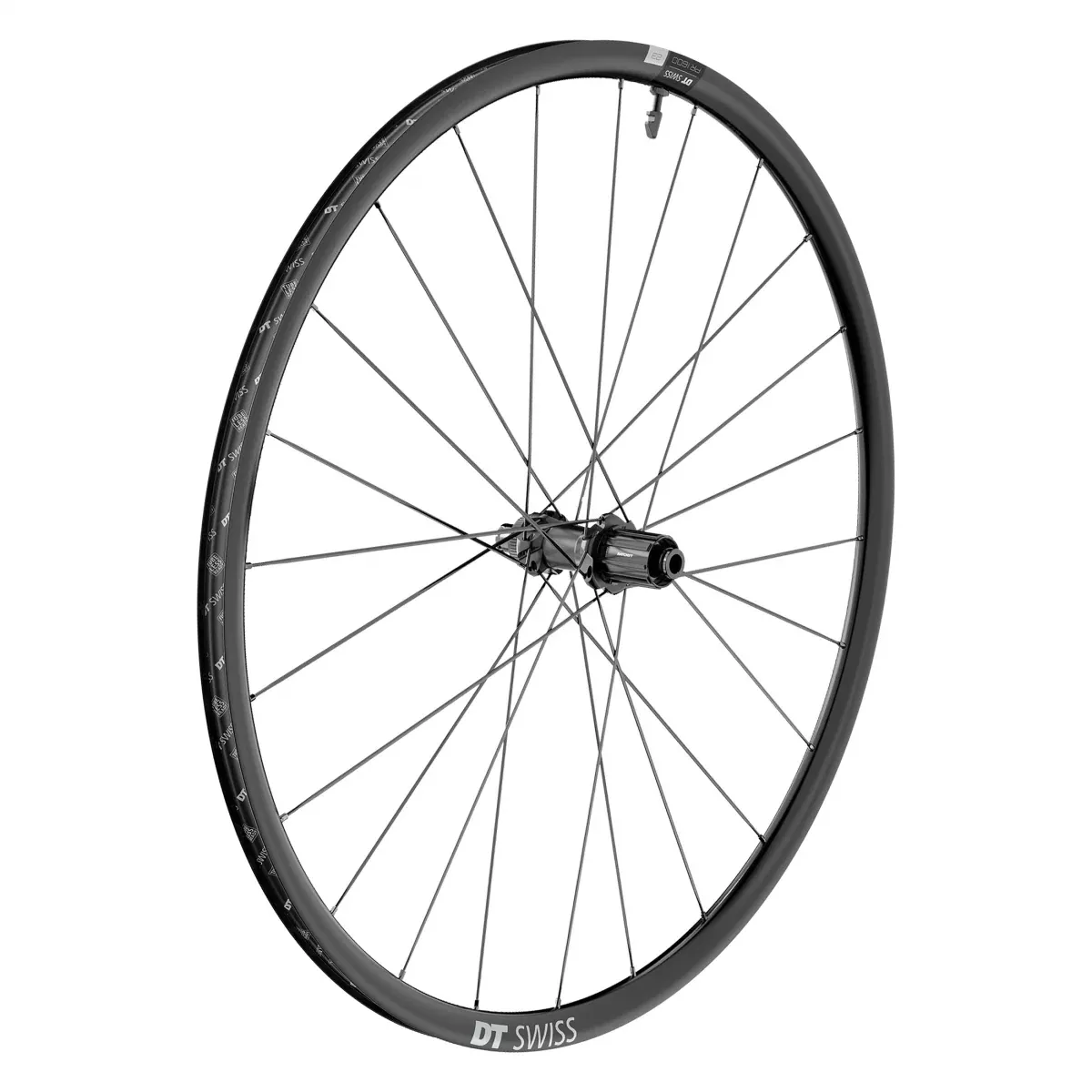 DT Swiss 700C PR1600 Pr 1600 Spline 23 Road Bicycle Wheelset, Black Double Wall Rim, 24 Spoke
