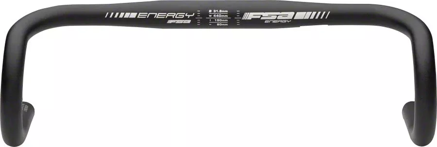 FSA (Full Speed Ahead) Energy Traditional Drop Handlebar - Aluminum, 31.8mm, 40cm, Black
