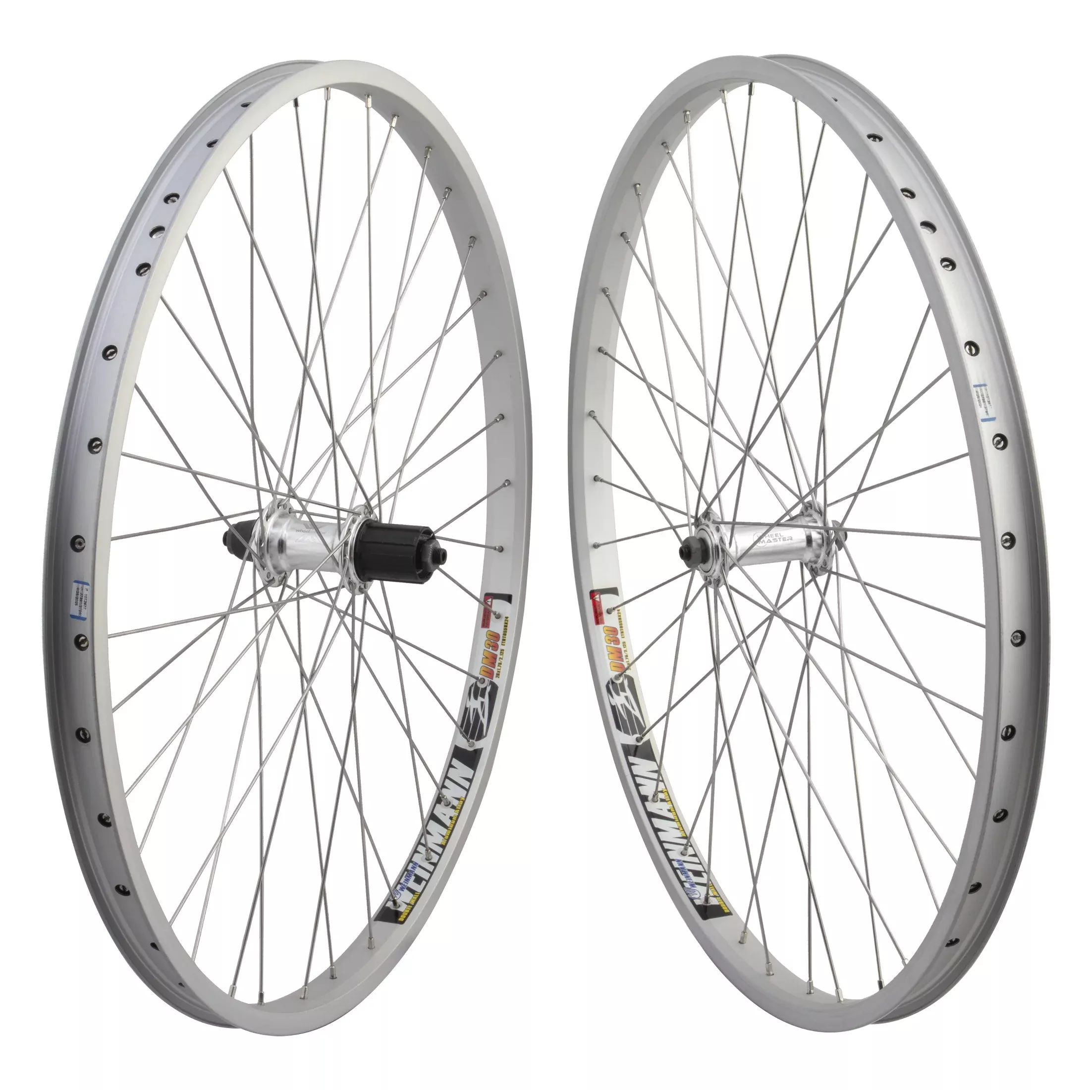 Weinmann DM30 26" Mountain Bike Wheelset Rim Brake Silver 36 Spoke, Shimano HG, Quick Release