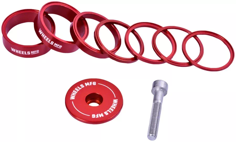 wheels-manufacturing-essential-stackright-headset-spacer-kit-red Wheels Manufacturing Essential StackRight Headset Spacer Kit - Red