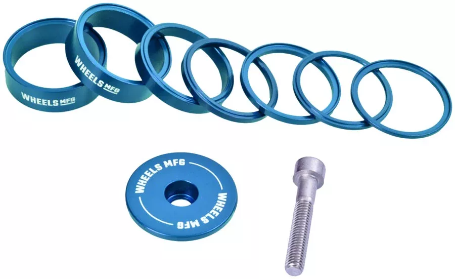 wheels-manufacturing-essential-stackright-headset-spacer-kit-teal Wheels Manufacturing Essential StackRight Headset Spacer Kit - Teal
